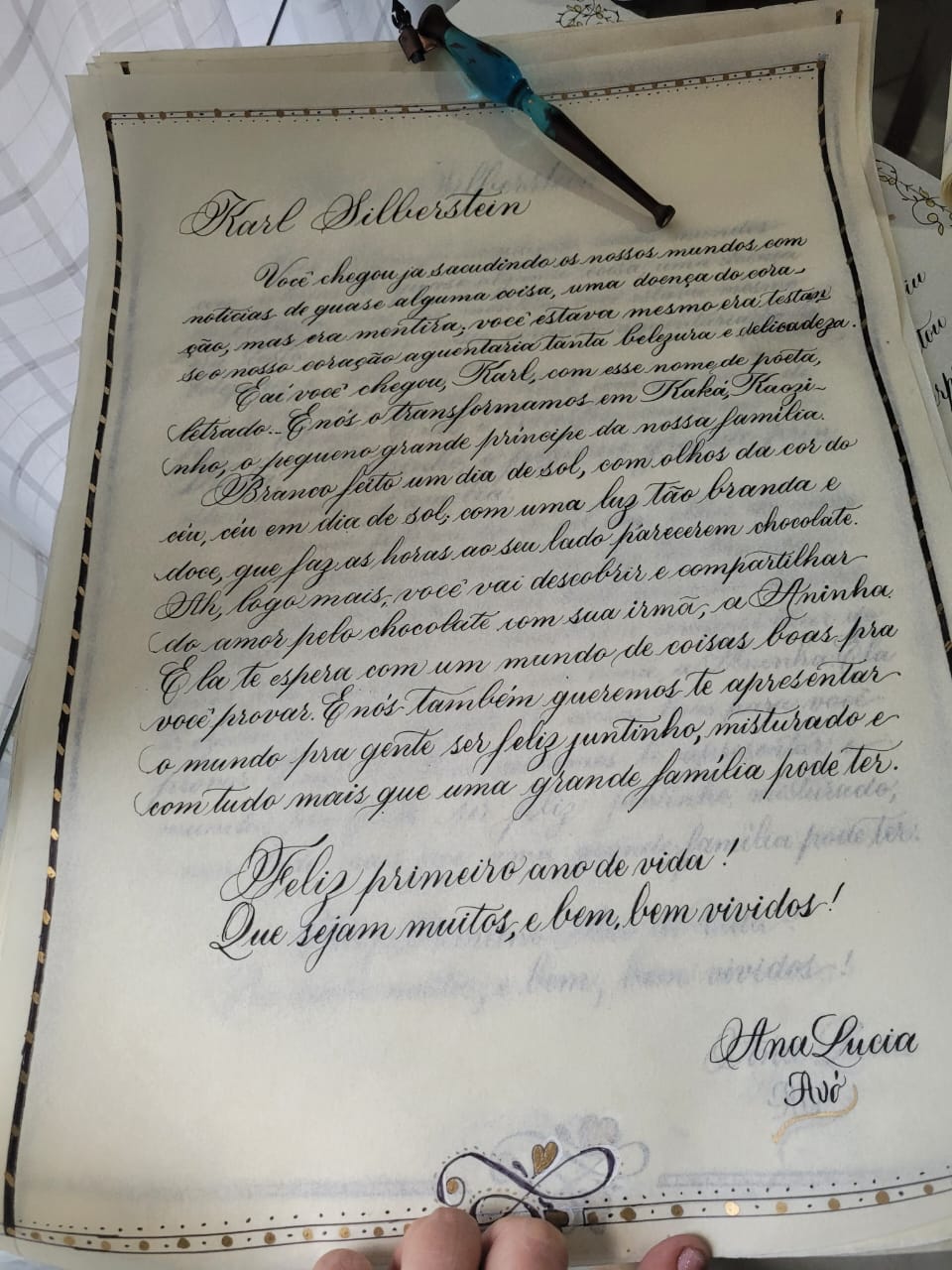 Carta integral com lacre e selo de cera